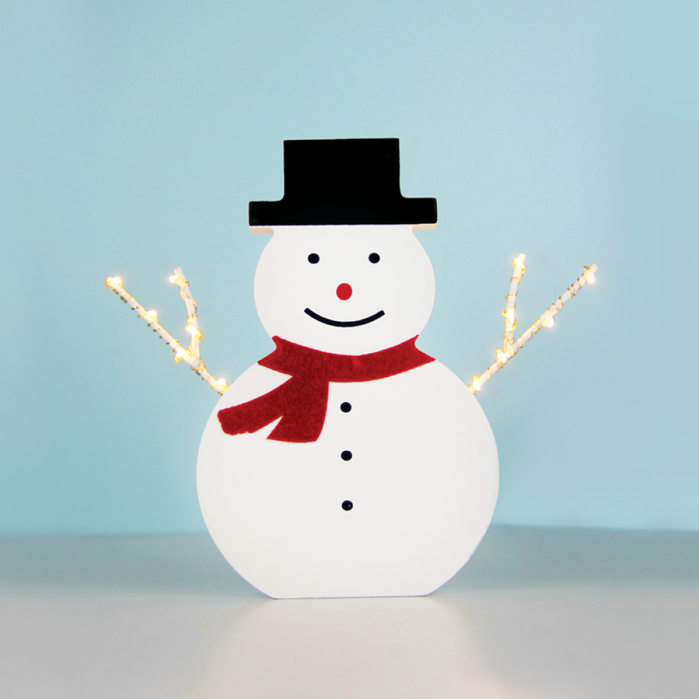 ^ WOODEN SNOWMAN 12 ΜΙΝΙ LED WW Λ/ΚΙΑ ΜΠ/ΡΙΕΣ (2ΑΑ) IP20 17X2.3X16CM  -X05121107